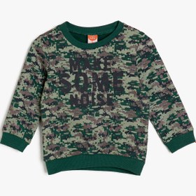 Resim Erkek Bebek Desenli Sweatshirt Uzun Kollu 