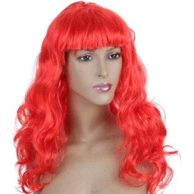 Resim Dalgalı Kırmızı Peruk Saç 