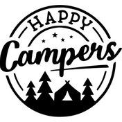 Resim Kıvırcıkyoga Happy Campers Sticker Oto Motor Laptop Duvar Folyo Sticker 10x10 Cm 