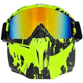 Resim Tüm Mevsimler İçin Evrensel Motosiklet Gözlük Maskesi Çıkarılabilir, Rüzgar Geçirmez Motokros Kask Maskesi Uv Koruması Açık Hava Sürüşü İçin 