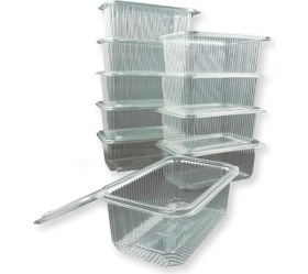 Resim Sızdırmaz Kap 1kg cc Kullan At Tek Kullanımlık Plastik Kapaklı Kase 100 Adet 