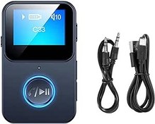 Resim ERYUE C33 BT 5.0 Ses Alıcısı Klipsli Kablosuz Ses Adaptörü LCD Ekran Mikrofonlu Araba TV PC Kulaklık 3.5 MM AUX Stereo MP3 Çalar Kablosuz Adaptör 