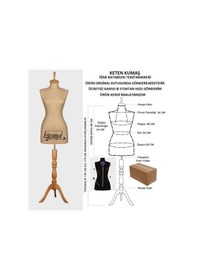 Resim Videolu Ürün-36 Beden Keten Kumaşlı Terzi Prova Mankeni 527201035 