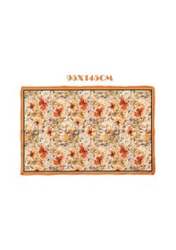 Resim Orange Flower Desen İç Göstermeyen Saten Pareo Çok Renkli 