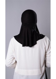 Resim Hürrem Bone Siyah Pratik Hazır Geçmeli Şal Şifon Kumaş Hijab Bone 3009 01 