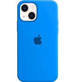 Resim Apple iPhone 13 Lansman Kılıf Logolu Silikon Kılıf Mavi 