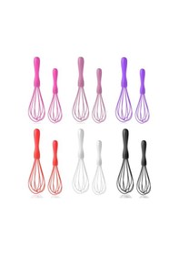 Resim 4 Parça Silikon Çırpıcı Yumurta Fırçası Spatula Seti Mor 