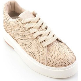 Resim Bambi Bej Lame Kadın Sneaker K01791072772 