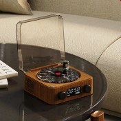 Resim Nostaljik Tasarımlı LED Işıklı Bluetooth Hoparlör - Pikap Görünümlü Müzik Kutusu 