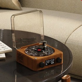 Resim Nostaljik Tasarımlı LED Işıklı Bluetooth Hoparlör - Pikap Görünümlü Müzik Kutusu 