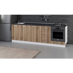 Resim Minar 250 Cm Mutfak Dolabı Beyaz Dore 250-D3-Alt Modül Beyaz 