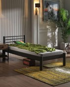 Resim Unimet Asos-s Tek Kişilik Ferforje Metal Karyola-siyah (AHŞAP LATALI) 