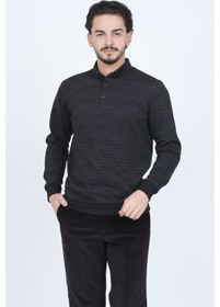 Resim Raymons Erkek Desenli Polo Yaka Triko Sweat 6782252 Siyah 