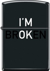 Resim Zippo I'm Ok Dizayn Çakmak Siyah 