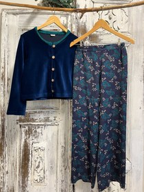 Resim Lacivert Kadife Bolero Ceket - SM 