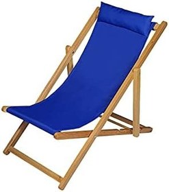 Resim BYSAY AHŞAP KATLANABİLİR TAŞINIR ŞEZLONG. PLAJ, BAHÇE, TERAS, BALKON ŞEZLONGU. (MAVİ) 
