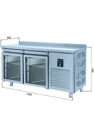 Resim Galleyz Tezgah Tip Buzdolabı - 2 Cam Kapılı - 150X60X85 cm 