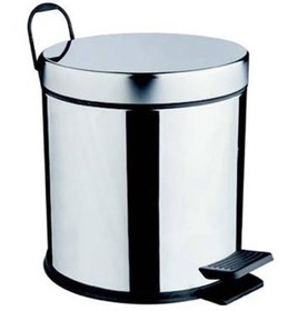 Resim T-May Banyo Pedallı 5Lt Pedallı Çöp Kovası Metal Krom Paslanmaz 
