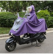 Resim Yağmur Fırtınasını Önlemek İçin Motosiklet Araba Panço Yağmurluk Kırmızı - Şeffaf 