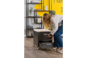 Resim Creo Mobili Kurumsal Ofis Uyumlu Çekmeceli Keson, Kilitli, Tekerlekli - Taşıma kap. 100kg, Ekru/Antrasit - Vega 