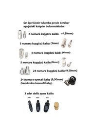 Resim tuhafiyecimiz Tulumba Presli, 10 Kalıplı Kuşgözü Çakma Seti Ve Saklama Kutusu (lacivert) 