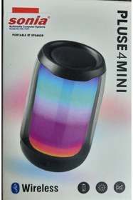 Resim Sonia Pluse4 Mini Taşınabilir Rgb Ledli Bluetooth Hoparlör Siyah 