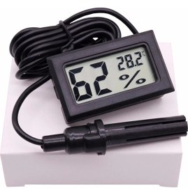 Resim Robot Elektronik Dijital Ekran Sıcaklık ve Nem Ölçer - Termometre Higrometre Kuluçka 