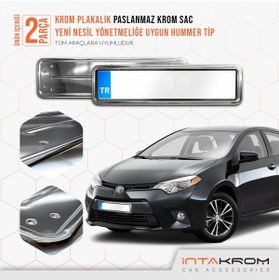 Resim İntachrom Toyota Corolla Krom Plakalık - Hummer Tip 2 Adet 