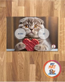Resim MEVESE Petmat Kedi Mama Paspası , Kaymaz Taban , Yıkanabilir , Evcil Hayvan Paspası 020-G 