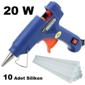 Resim 20w Sıcak Silikon Tabancası Anahtarlı + 10 Adet Silikom Mum Yüksek Kalite Performans 