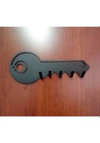 Resim Lazer Anahtar Askısı Mat Siyah Çok Renkli 