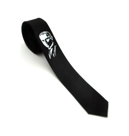 Resim Çocuk Boy Atatürk Ve Imza Baskılı Saten Siyah Kravat - Ck-29 