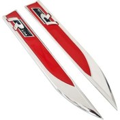 Resim R Line Çamurluk Logosu Arması Kırmızı-Krom 
