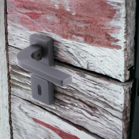 Resim Badem10 Tog Siyah Oda Kapı Kolu Kare Rozetli Sürgülü ve Çelik Kapı Kulpu Uyumlu Sağa Sola Uygun Kapı Kolları 
