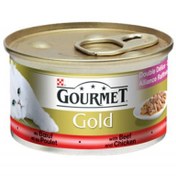 Resim Gourmet Gold Soslu Sığır Etli Tavuklu Kedi Konservesi 85 Gr 