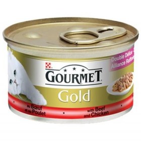 Resim Gourmet Gold Soslu Sığır Etli Tavuklu Kedi Konservesi 85 Gr 