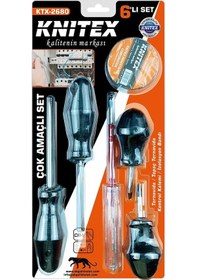 Resim 6pcs Tornavida - Çok Amaçlı Set Tornavida - Topaç Tornavida - Kontrol Kalem - Elektrik Bant 