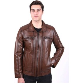 Resim New Zaya Leather Erkek Hakiki Deri Mont (554253050) Kahverengi 