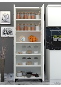 Resim % 100 Mdflam Çok Amaçlı Kiler,Balkon,Banyo 6 Kapaklı Dolap 