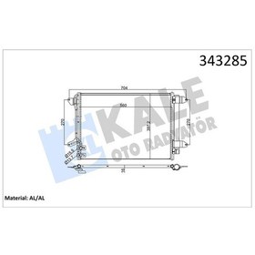 Resim Kale 343285 Klima Kondenseri Jetta 10 582x378x16 Al/brz 5c0820411e-5c0820411f 