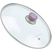 Resim Doğuş 24 Cm Tencere Sahan Tava Cam Kapağı Buhar Delikli Kapak 24 Cm Lila Tutma Tepesi 