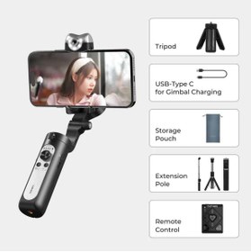 Resim Hohem iSteady VS2s 3 Eksenli Gimbal El Tipi AI Yapay Zeka Görüş Sensörlü Telefon Sabitleyici Stabilizatör 