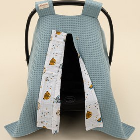 Resim Puset Örtüsü - Çift Taraflı - Petrol Mavisi Petek - Zoo 