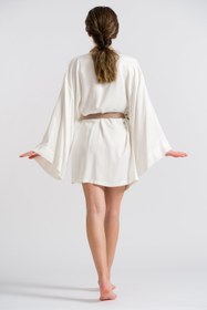 Resim Beyaz Puantiyeli Kısa Kimono 