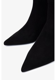 Resim Valmenti Kadın Hakiki Deri Siyah Süet Topuklu Bot 1096 9840 Bn Bot Sk25-26 Sıyah Suet Siyah Süet 