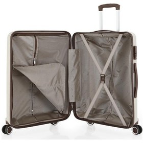 Resim Mçs Bavul Büyük Ve Orta 2li Set Kırılmaz Silikon Valiz V374 Kemik/acıkahve Kemik 