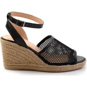 Resim Siyah Leather Kadın Sandalet K05718071222 Siyah 
