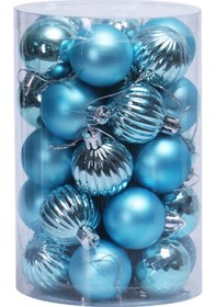 Resim Hangfox Mavi Noel Topları Seti 34 Adet 4cm - Polistiren Plastik Ağaç Dekorasyonu 