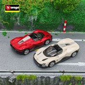 Resim Burago 1:64 Ferrari Daytona SP3 Mini Ala Araba Modeli - Rüzgar Gücüyle Çalışan İtme Oyuncak, Hava Koşullarına Dayanıklı Çocuk ve Yetişkinler İçin Koleksiyonluk Hediye, Kırmızı/Beyaz, Dayanıklı Açık Hava Oyunu, Şık Spor Araba Tasarımı, Yüksek Kaliteli El Sanatçılığı 
