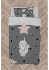 Resim Mekta Home Bebek Ve Çocuk Odası Seksekli Uçan Fil Desenli Nevresim Takımı 